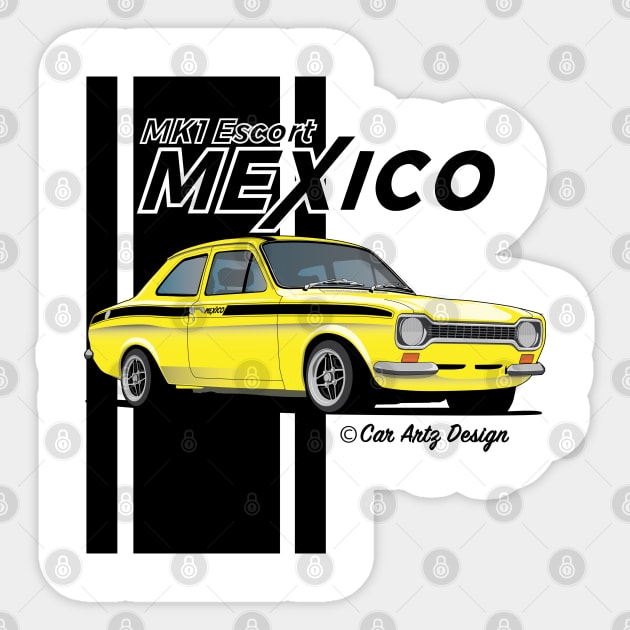 Mk1 Escort Mexico (Yellow + Black) Sticker by Car-Artz-Design